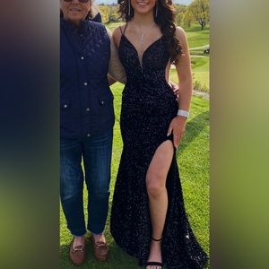 Black sequin dress size 0